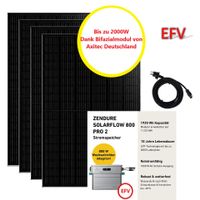 Balkonkraftwerk 4 x Solarpanel + Zendure Solarflow 800 Pro 2