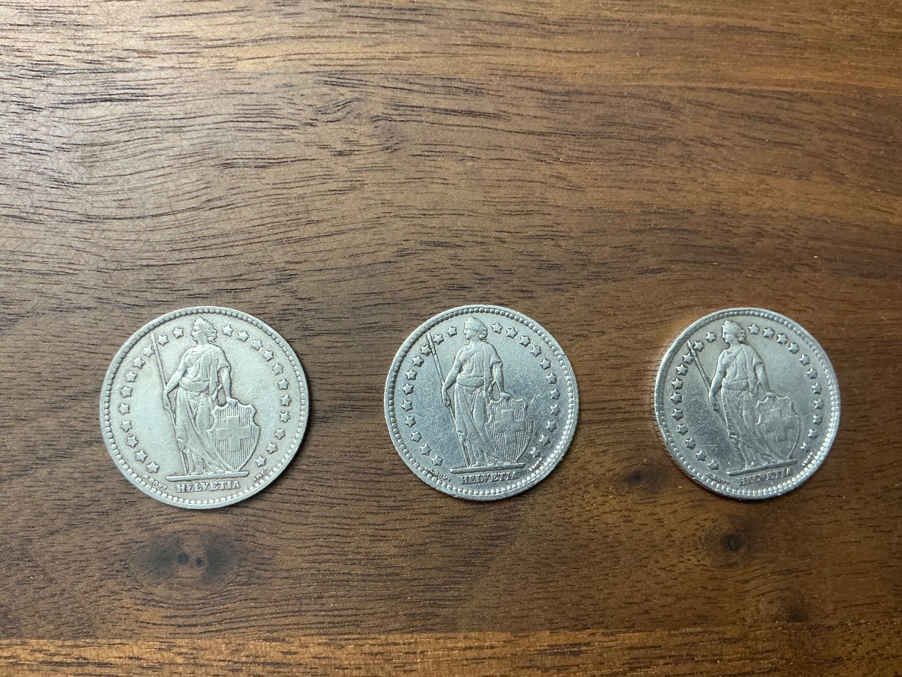 Tutti le monete: 3 x 1 Franken – Usato da Unterägeri venduto da Peter135 1