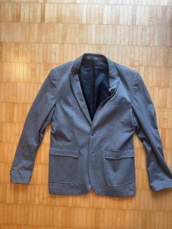 Herren Blazer, Grau/Schwarz, Grösse Large