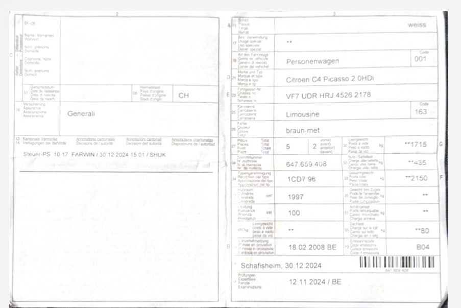 Citroën Autos: Citroën C4 Picasso 2.0 HDi, JG 2008 – Gebraucht aus Wettingen von 5430AG 9