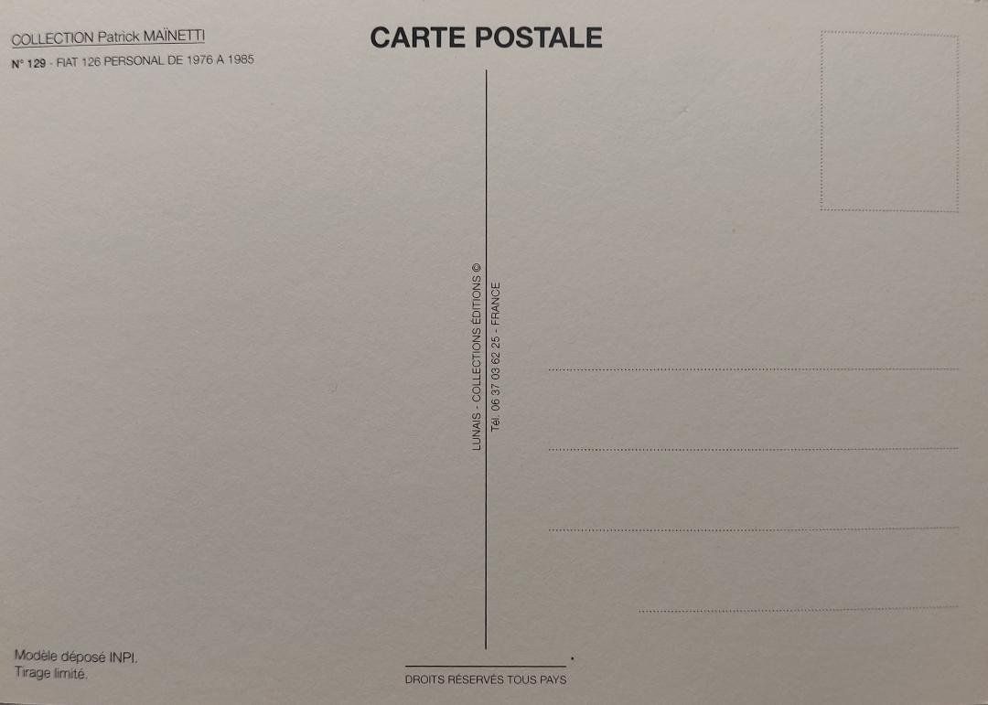 Cartoline postali: FIAT  126 PERSONAL de 1976 à 1985 – Nuovo (secondo la descrizione) da Delémont venduto da Domdom1 1