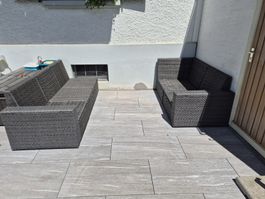 IKEA Rattan Sitzlounge, anthrazit