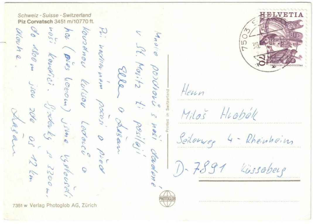 Cartoline postali: Silvaplana - 3 Bild AK Corvatsch – Usato da Binningen venduto da Mountainrider 1