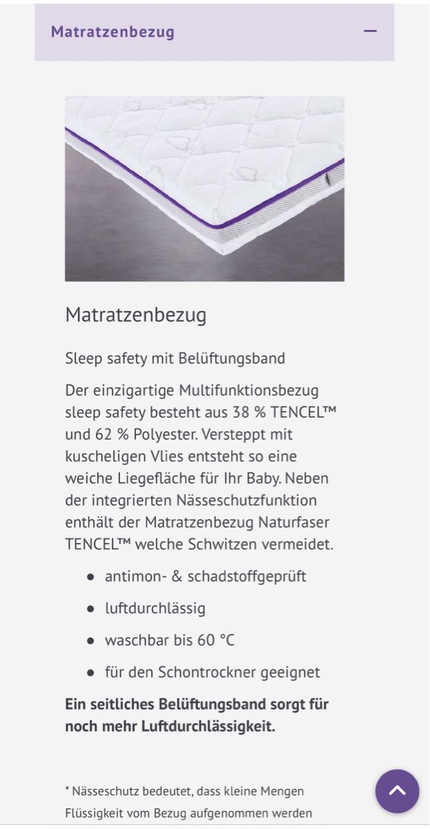 Matratzen: Kindermatratze Träumeland 70x140cm – Gebraucht aus Kirchberg BE von _lb5t 4