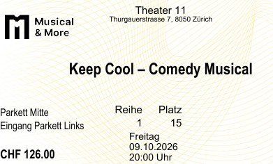 Biglietti: 1 Ticket Musical Keep Cool – Nuovo e nell'imballaggio originale da Rüti ZH venduto da pep_l9zp 1