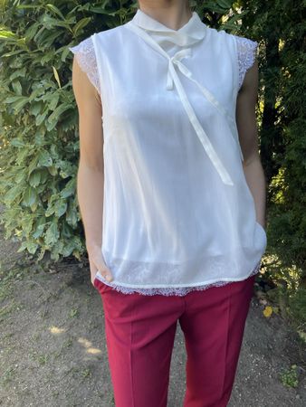 S’Oliver Glamour camicia lunga con pizzo-tgM/L-feste-vacanze