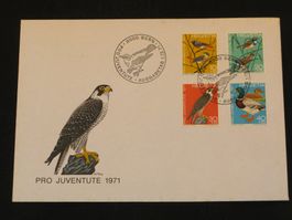 Pro Juventute FDC 1971 Nr. 236 - 239 Einheimische Vögel