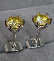 Boucles d'oreille argent avec diamants de moissanite de 1 ct