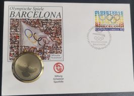 Numisbrief Münzbrief Olympische Spiele Barcelona 1992 