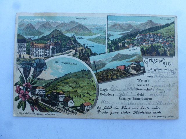 Cartoline postali: Ansichtskarte Gruss vom Rigi 1905 – Usato da Walkringen venduto da Casablanca777