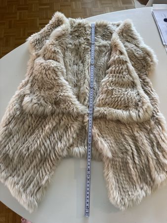 Kuscheliges Gilet Kaninchenfell, Gr S/M beige