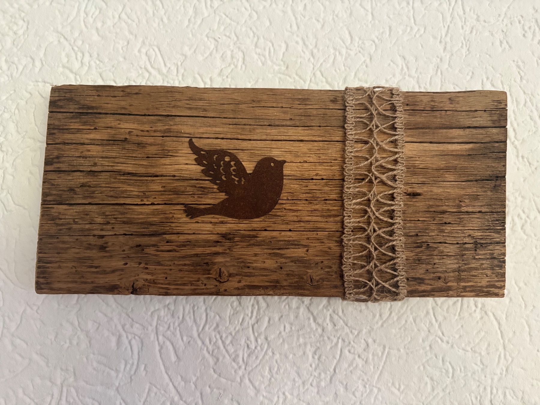 Holzartikel: Altholzbrett Vogel quer – Neu (gemäss Beschreibung) aus Chur von Handkreativ