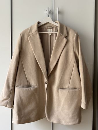 Cooler Oversize Wollblazer, Beige