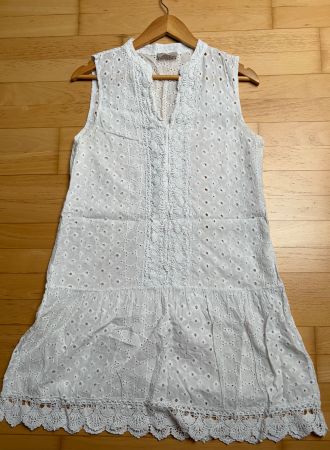 Sommerkleid Cartoon weiss Lochmuster Gr.38
