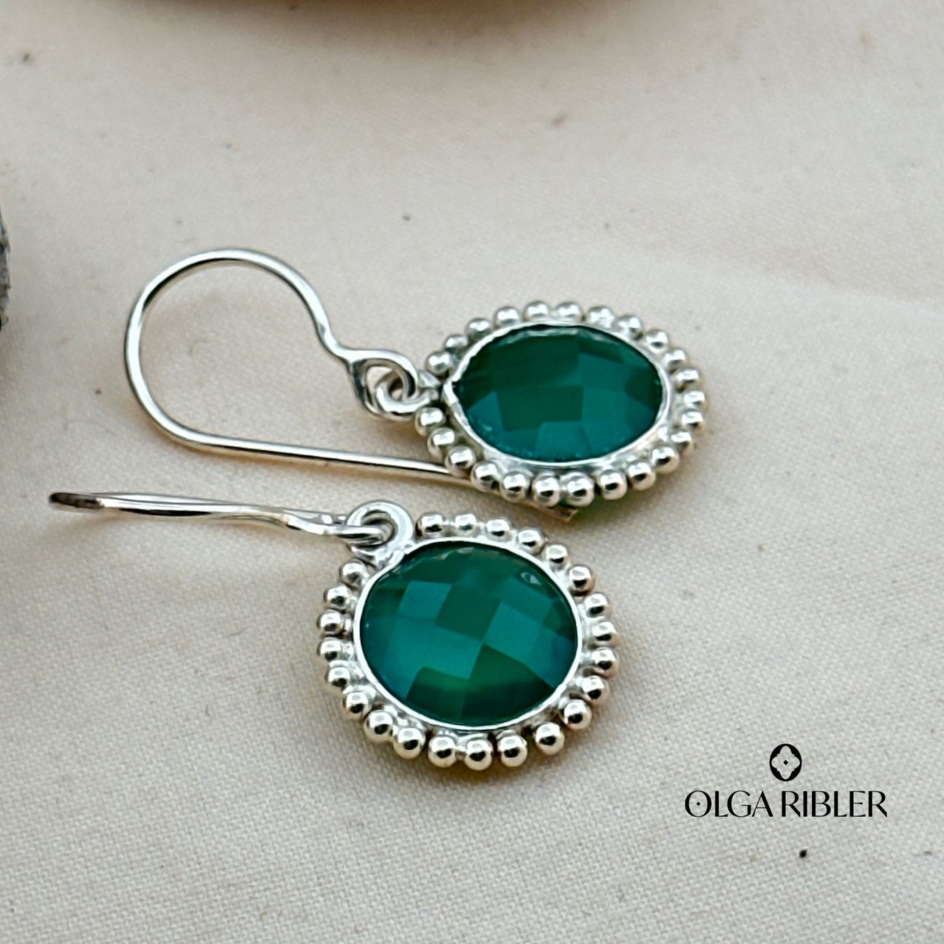 Olga Ribler Ohrringe & -stecker: Ohrhänger - grüner Onyx - Silber 925 – Neu (gemäss Beschreibung) aus Luzern von Schmuckoutlet 5