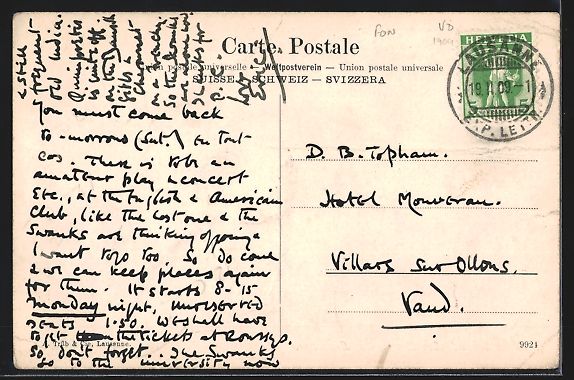 Cartoline postali: Lausanne, Villa Simond, Les Charmettes – Usato da Berlin venduto da bartko-reher 1
