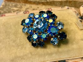 JUGENDSTIL BROSCHE MIT GABLONZER STRASSSTEINE FRANKREICH