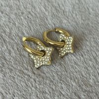 18KGP Zirkonia Stern Ohrringe Kreolen