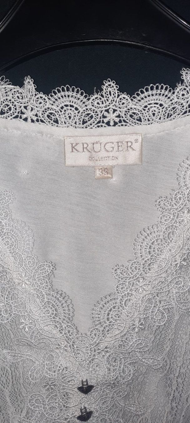 Krüger Camicette: Trachten Bluse Krüger Collection Creme Grösse 38 – Nuovo (secondo la descrizione) da Bronschhofen venduto da son_j5dk 1