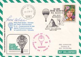 17. Sonderballonpost (Unterschrift Fred Dolder) 1978