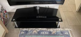 Support de tv en verre noir avec axe pivotant 