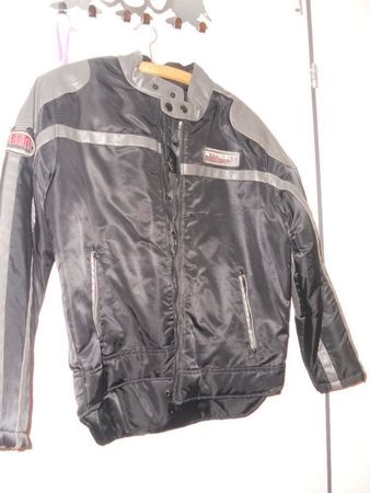 Neu: Art Motorrad-Jacke - wattiert - schwarz/grau - Gr.164