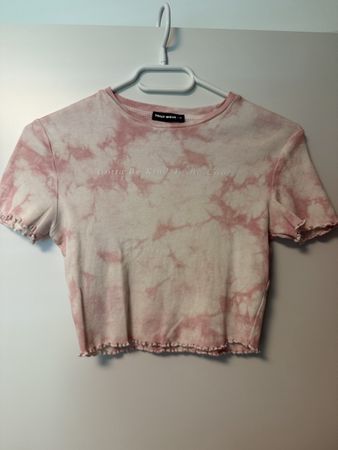 Mädchen T-Shirt pink weiss, Grösse XS