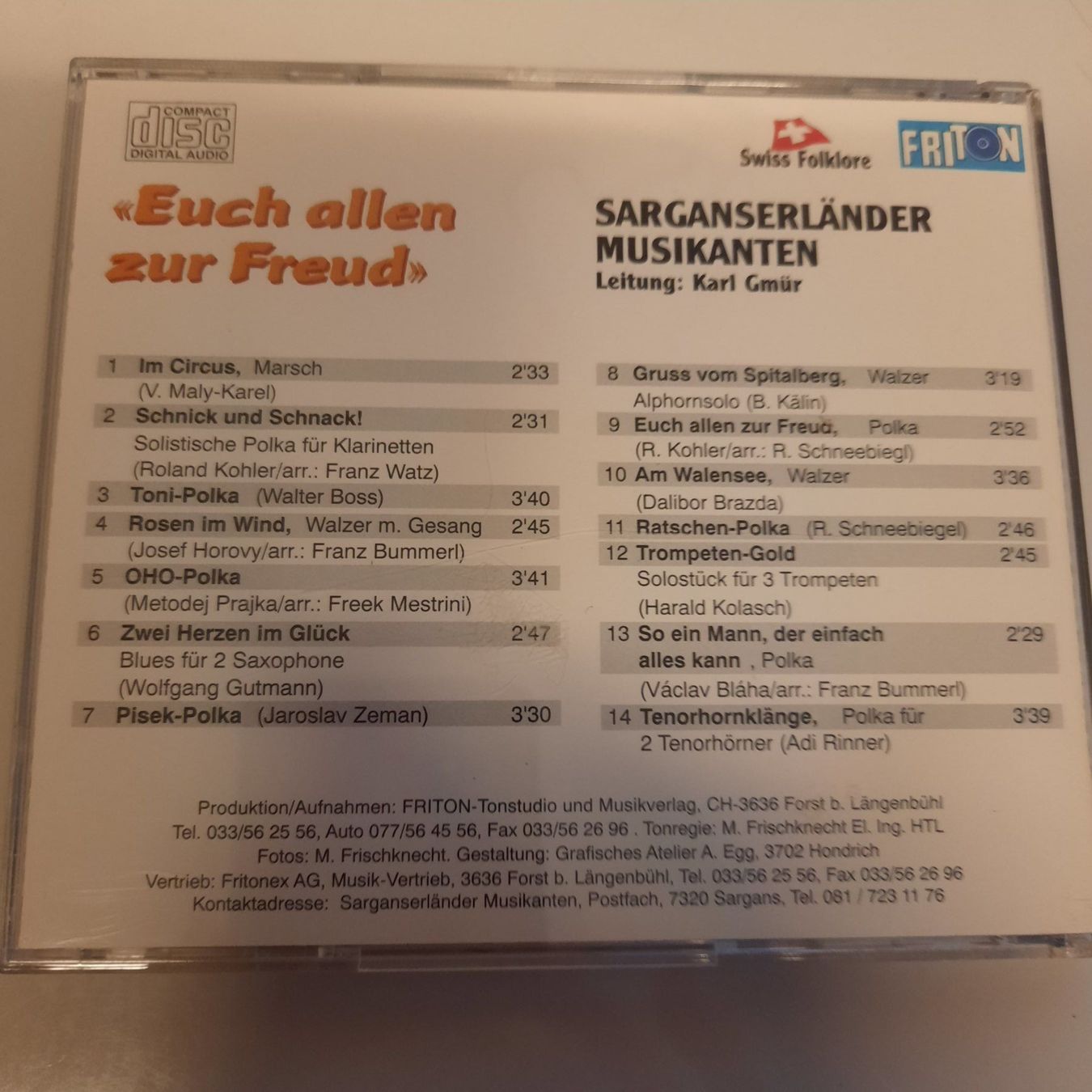 CD: Sarganserländer Musikanten CD – Usato da Buochs venduto da Nyima21 1
