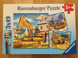Ravensburger Puzzle 3×49 Grosse Baufahrzeuge