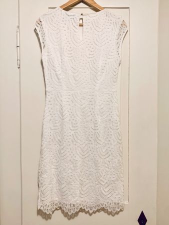 Schickes Weisse Damen Spitzenkleid 38