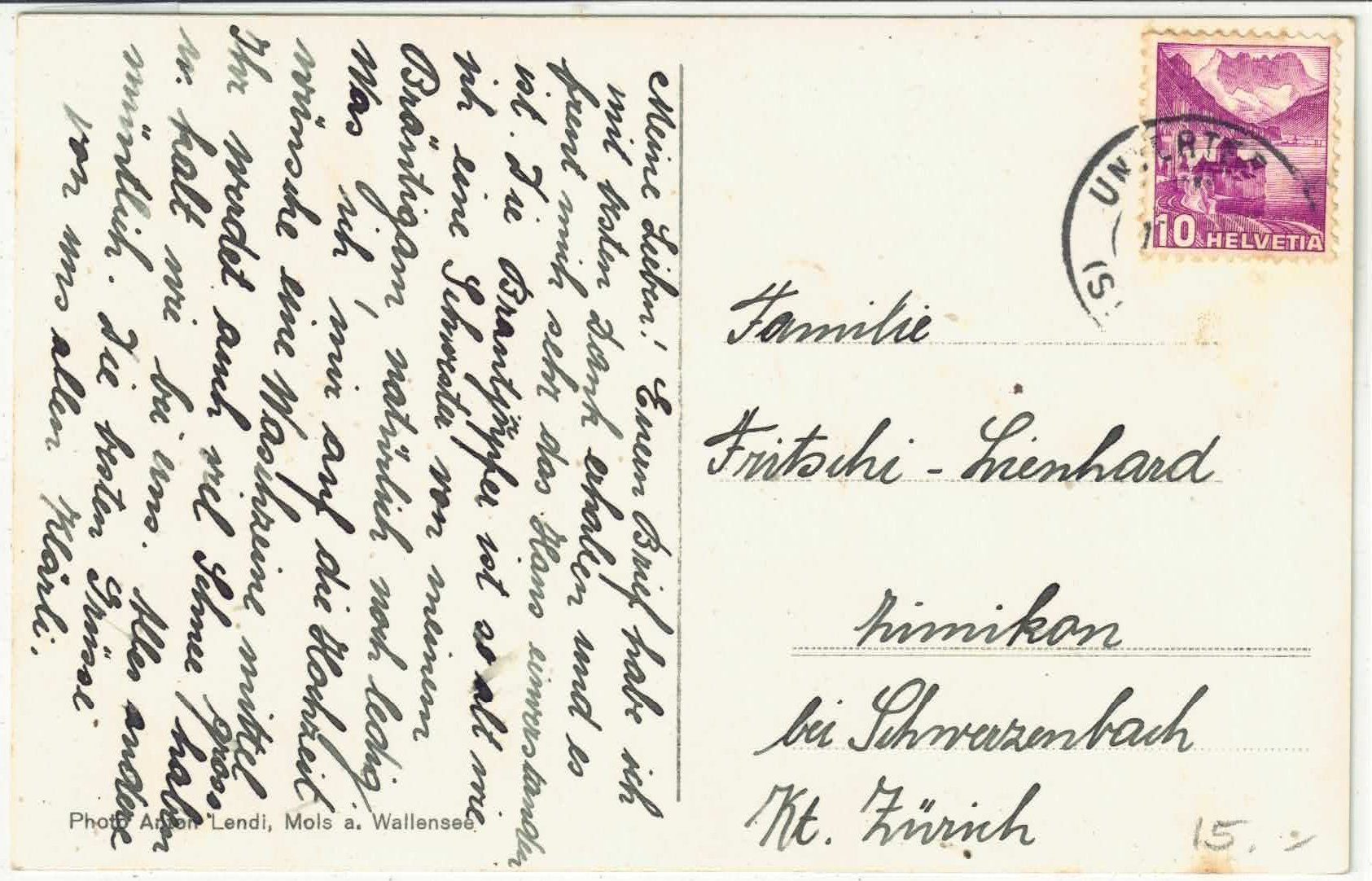 Cartoline postali: Unterterzen - Generalansicht – Usato da Ettingen venduto da Kartenplanet 1