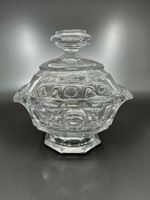 Glasschale mit Deckel, Oval,  Scheint älter zu sein, teile g