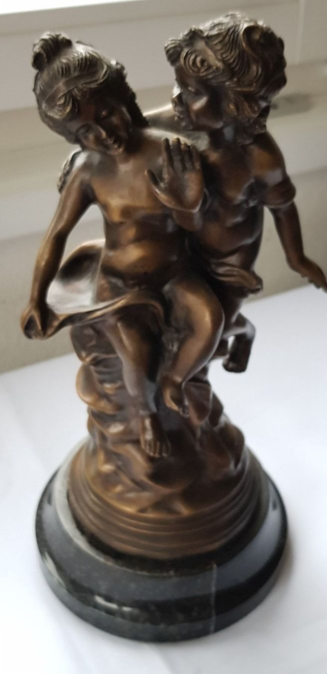 Sculture & Statue: Bronze Skulptur "Mädchen mit Jungem" – Usato da Dällikon venduto da Toyfan
