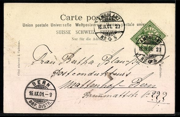 Cartoline postali: Bümpliz, Postbureau, Ortsansicht aus de – Usato da Berlin venduto da bartko-reher 1