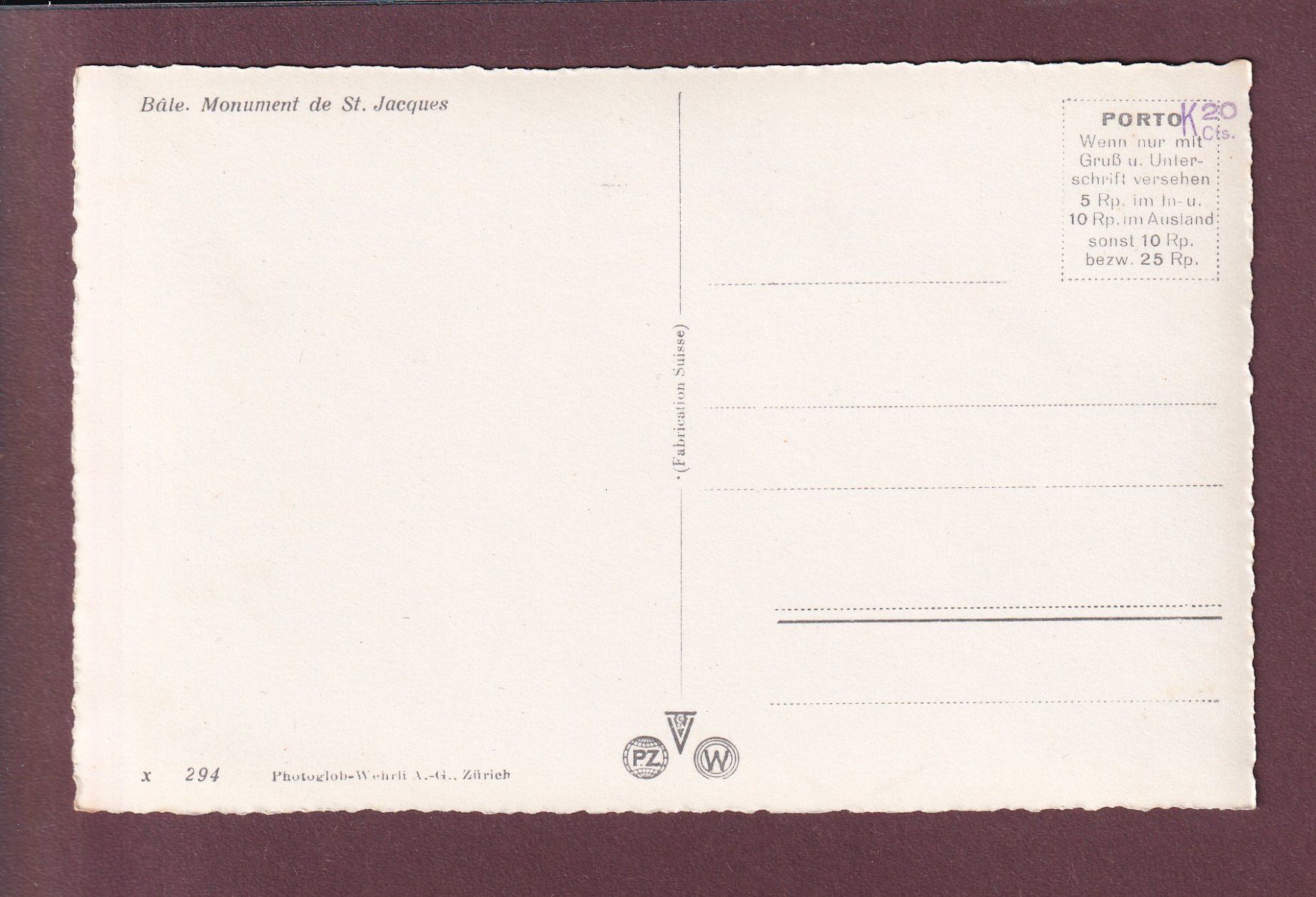 Cartoline postali: BASEL - St. Jakob Denkmal – Usato da Pully venduto da nicecards 1