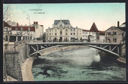 AK Yverdon, Les Casernes, 1908