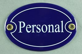 Emailleschild OVAL BLAU-PERSONAL
