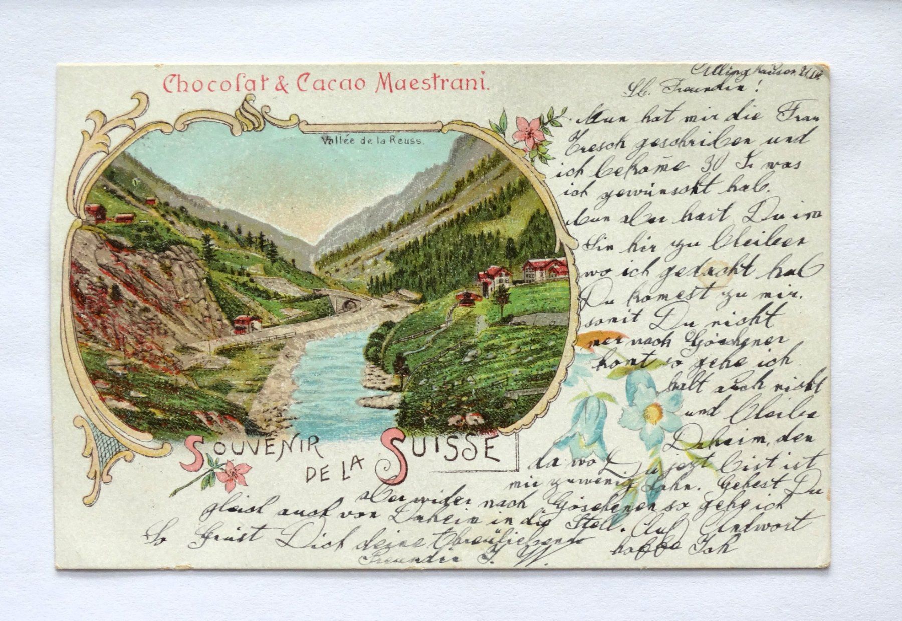 Souvenir de la Suisse Vallée de Reuss gelaufen 22 III 05 (Gebraucht