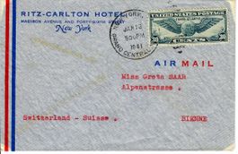 Flugpost, New York - Biel 1941