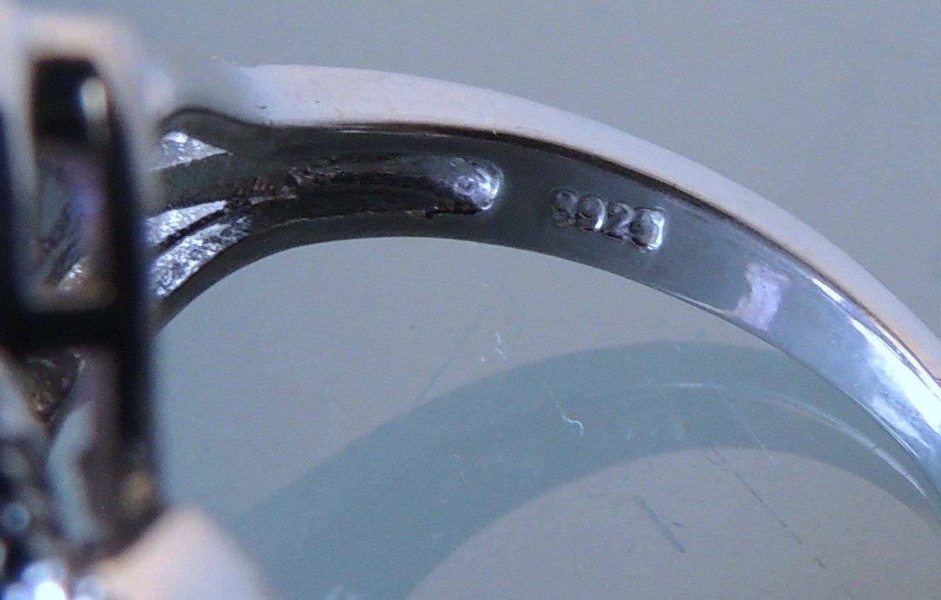 Anelli: Silber 925 Fingerring Gr. 57 mit einem Schmuckstein – Usato da Waldenburg venduto da schaller707 5