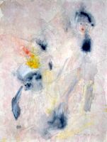 Der Traum sign Abstrakte Kunst Aquarell unleserlich signiert