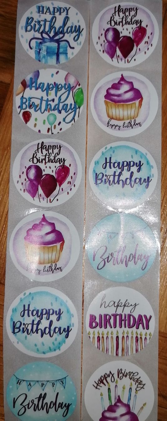 Sticker: 50x "Happy Birthday" Stickers – Nuovo (secondo la descrizione) da Dübendorf venduto da lus_d2rx