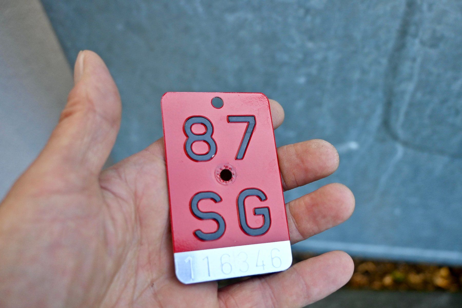 Schilder: Velonummer SG von 1987 - ST. Gallen - AR 87 – Gebraucht aus Pfaffhausen von mono_rec 2
