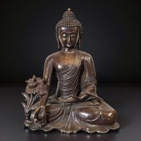 Alte Medizin Buddha Figur Bronze Skulptur Nepal Heilung