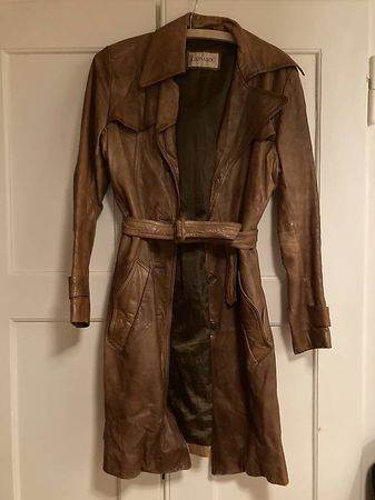 Damen Ledertrenchcoat