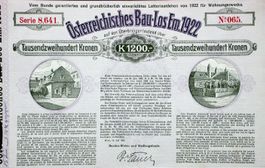 Oesterreichisches Bau-Los, Wien - 1922