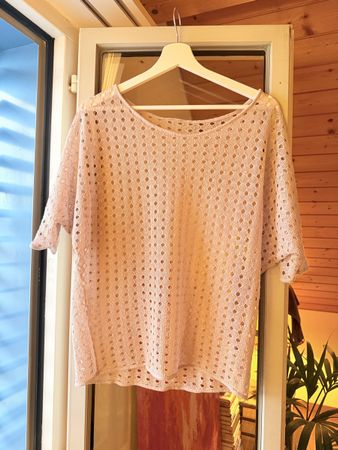 Vintage Knitted Top in Pale Pink