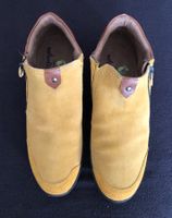 Naturläufer Damen-Stiefeletten Gr. 42 Weite H, Senf-Gelb
