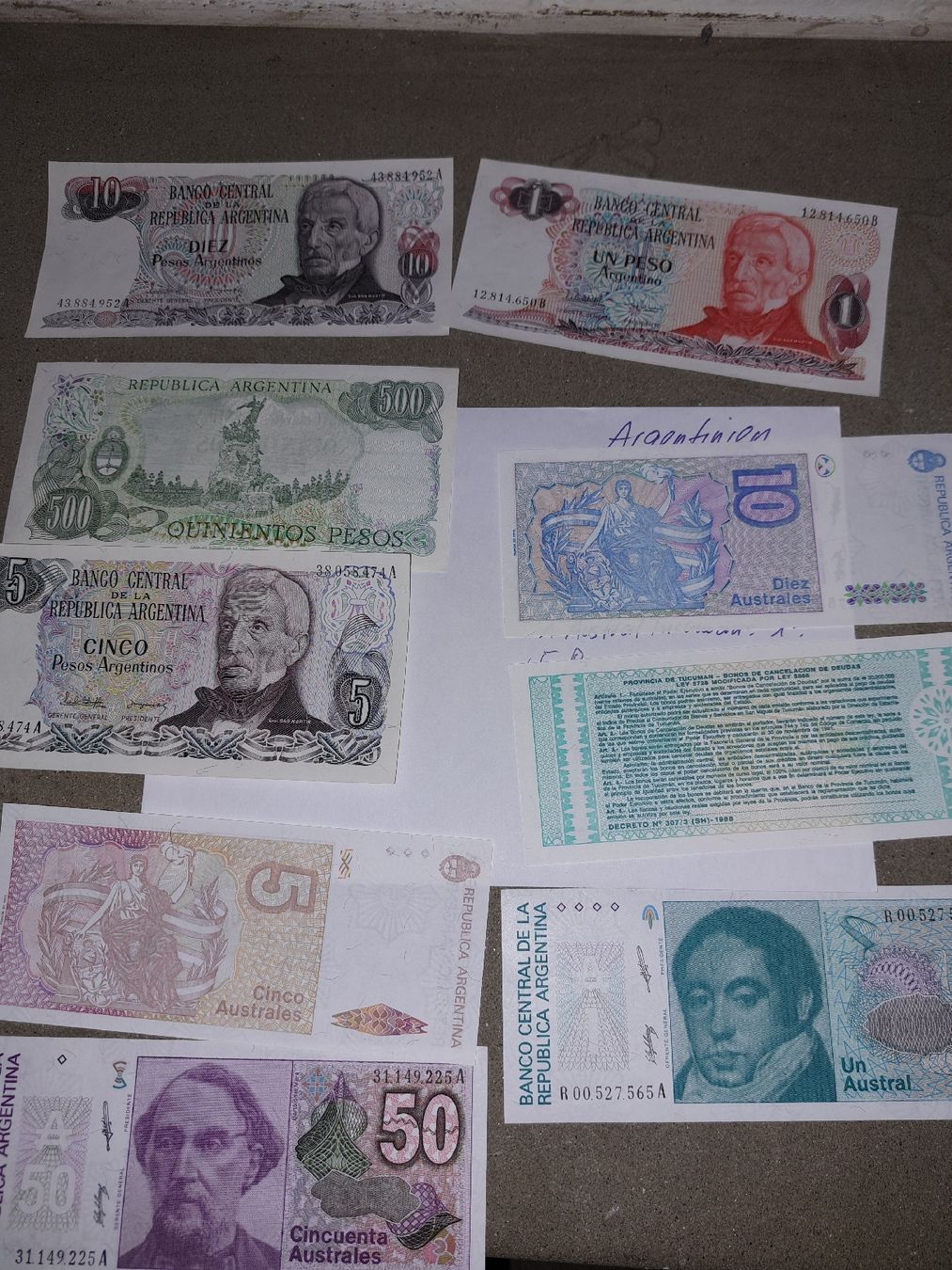 Banconote: Argentinien Banknoten, Div.Scheine, Australs/Pesos Sammlung – Usato da Kölliken venduto da Upcycling-by-Mc-TAM 2