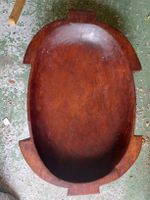 Grosse Teak Früchte Holzschale, 60x80cm Vintage,